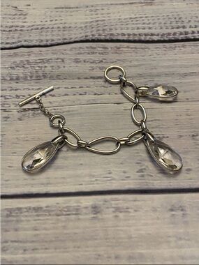 Swarovski 3 large drops crystal silver Bracelet